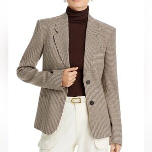 Frame Denim Brown Tailored Blazer with Notched Lapels